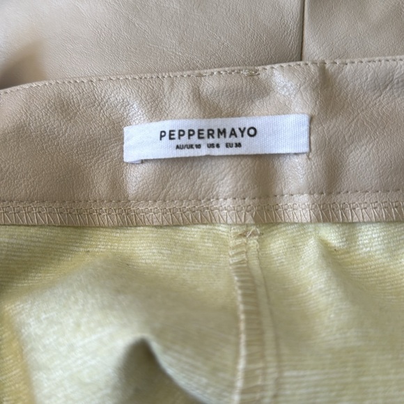 Peppermayo Ivory Walk On The Wild Side PU Cargo Pants. Straight wide legs. New. - Picture 9 of 11